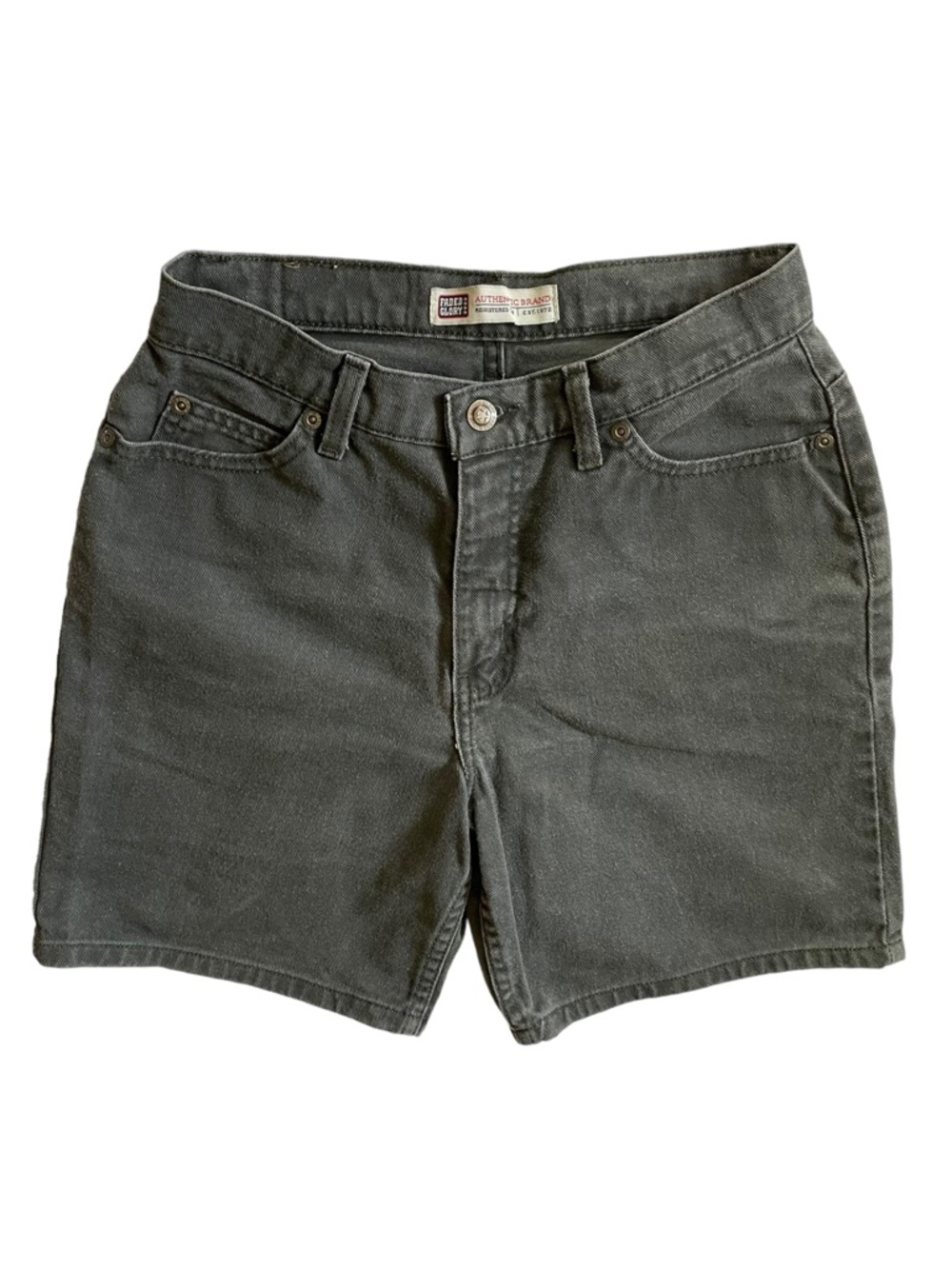 FADED GLORY High Waist Black Cotton Denim Shorts Size 4